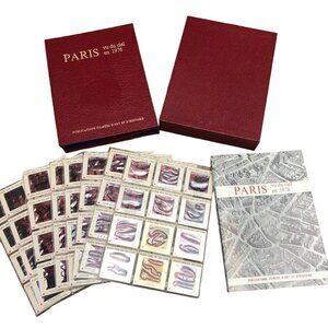 Paris Seen From The Sky 1976 - Rare - Book w/ 96 Slides in Red Slipcase EUC